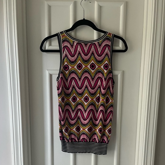 Tory Burch Knit Cotton Zig Zag Tank Top - Picture 3 of 3